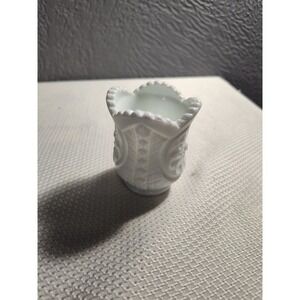 Vintage 2.5"Maybe Westmoreland Milk Glass Bluegreen Hue Toothpick Holder‎